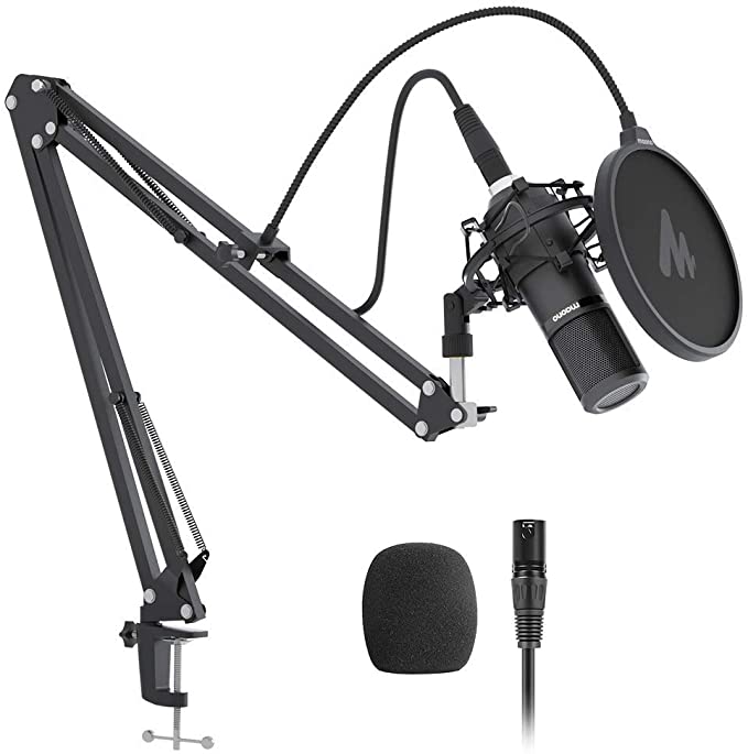 XLR Condenser Microphone Kit MAONO AU-PM320S Professional Cardioid Vocal Studio Recording Mic