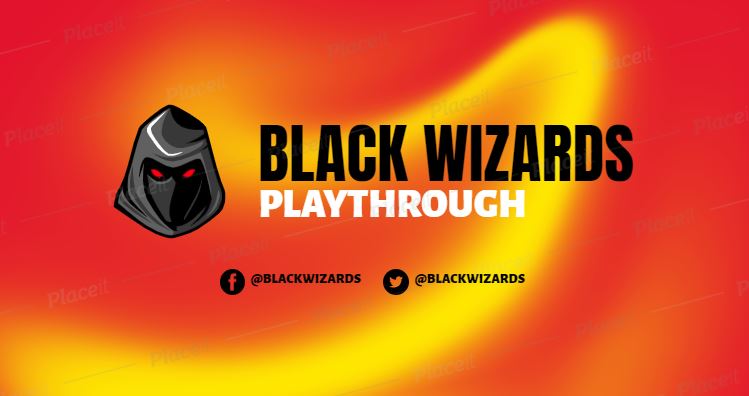 FREE channel banner template for Twitch theme Blackwizard online game