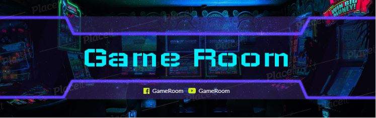 FREE channel banner template for Twitch theme Game Room