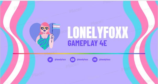 FREE channel banner template for Twitch theme Gaming Colour Strips