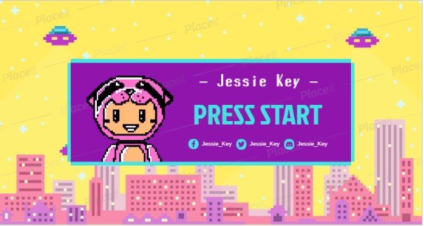 FREE channel banner template for Twitch theme Kawaii Characters