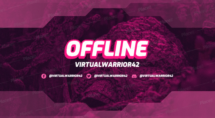 FREE channel banner template for Twitch theme Offline Game Streamer