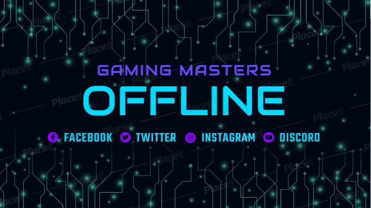 FREE channel banner template for Twitch theme Offline Gaming Master