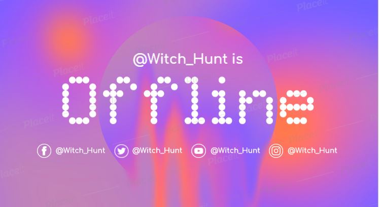 FREE channel banner template for Twitch theme Offline Witch Gaming