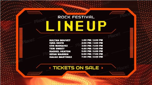 FREE channel banner template for Twitch theme Rock Festival