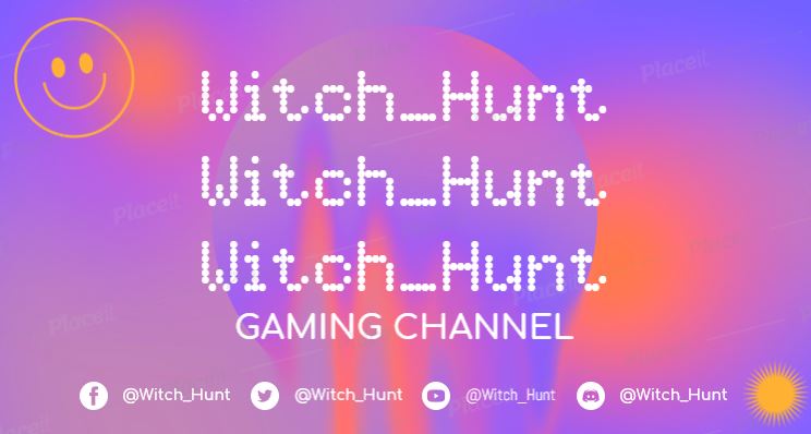 FREE channel banner template for Twitch theme Witch Gaming