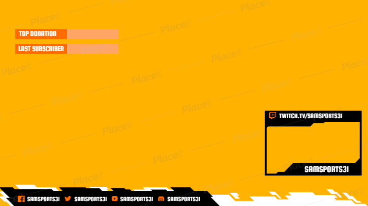 FREE channel banner template for Twitch (theme: channel overlay template).