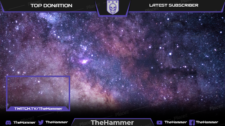 FREE channel banner template for Twitch (theme: overlay design template