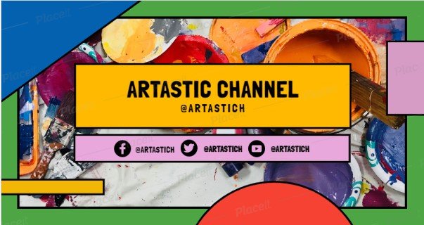 FREE channel banner template for theme Colourful Geometric