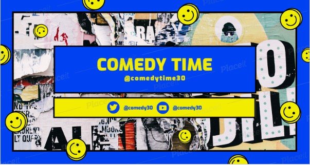 FREE channel banner template for theme Comedy Channel