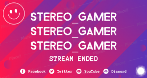 FREE channel banner template for Twitch (theme: Stereo gamer).