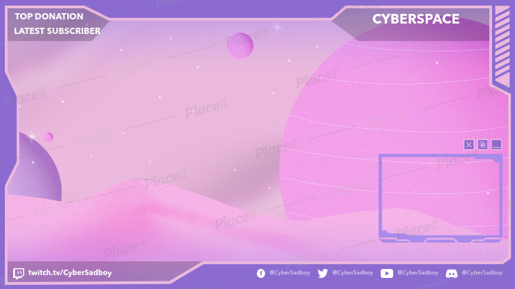 FREE channel banner template for Twitch (theme: overlay-design-template).