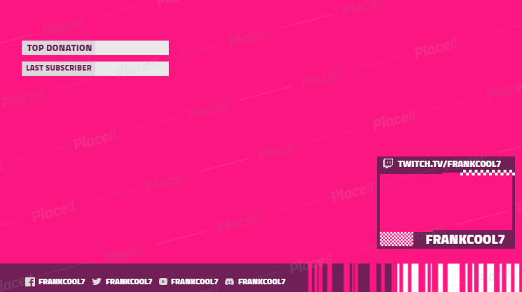 FREE channel banner template for Twitch (theme: overlay generator