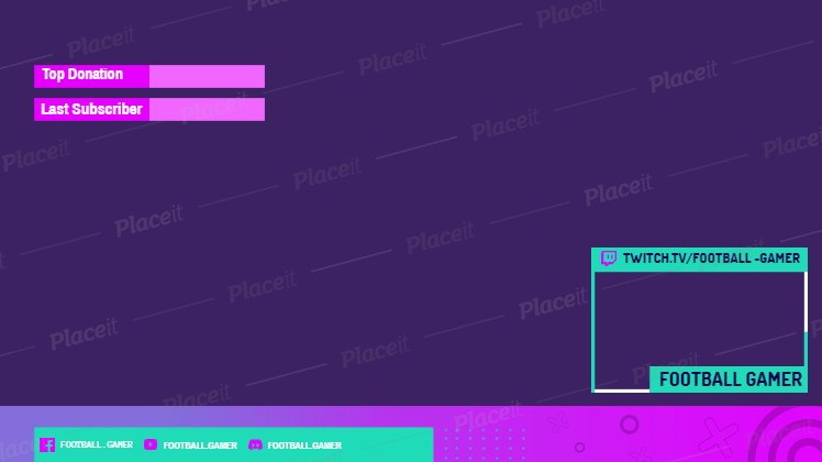 FREE gaming banner template template for Twitch (theme: gaming tamplete).