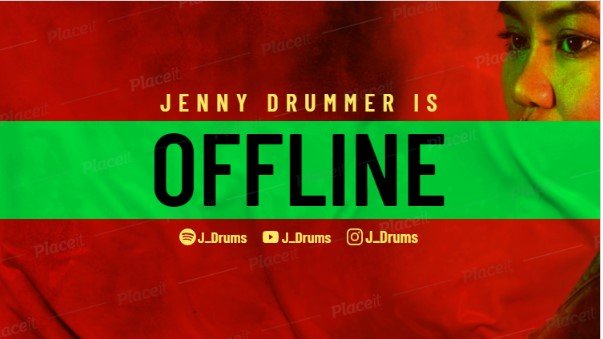 FREE offline banner template for Twitch theme Aesthetic Drummer