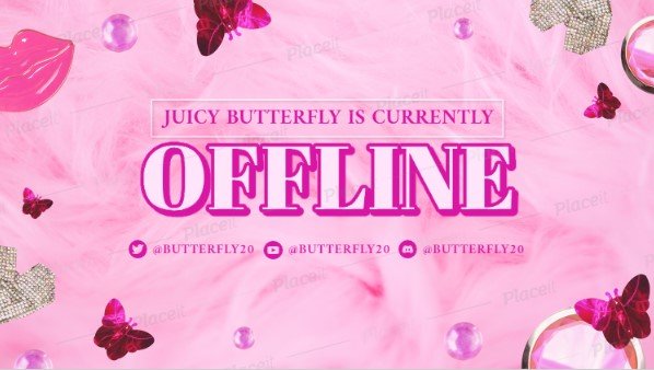 FREE offline banner template for Twitch theme Beauty Channels