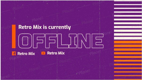 FREE offline banner template for Twitch theme DJRetro