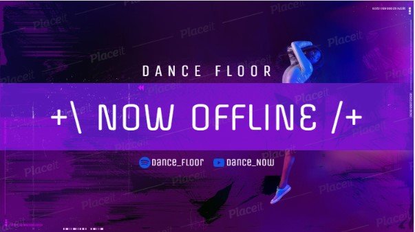 FREE offline banner template for Twitch theme Dance Floor