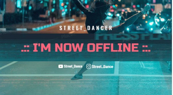 FREE offline banner template for Twitch theme Dancers Channel