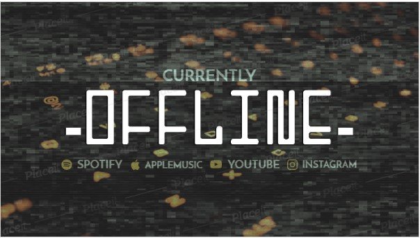 FREE offline banner template for Twitch theme Glitch Textures