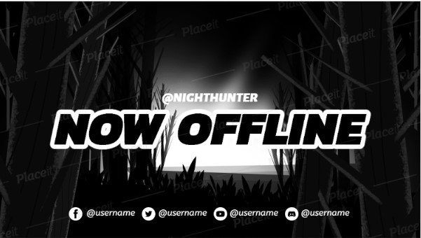 FREE offline banner template for Twitch theme Horror Channel