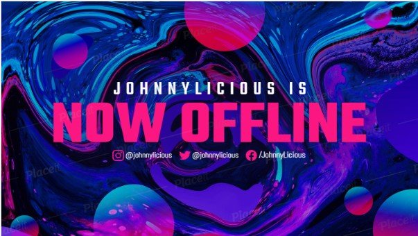FREE offline banner template for Twitch theme Liquid Texture