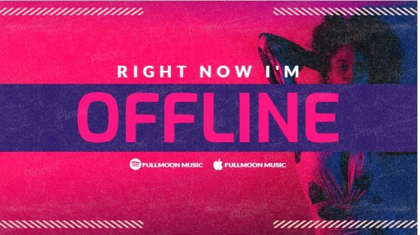 FREE offline banner template for Twitch theme Middle Band
