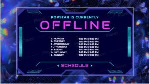 FREE offline banner template for Twitch theme Popstar Streaming