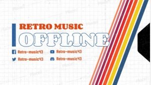 FREE offline banner template for Twitch theme Retro Music