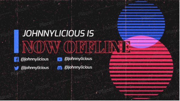 FREE offline banner template for Twitch theme Retro Vhs