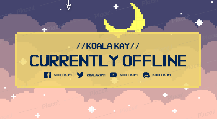 FREE offline banner template for theme 8bit night sky