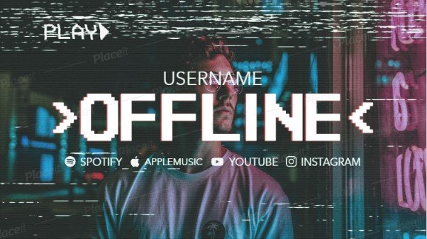 FREE offline banner template for theme Glitch Effect