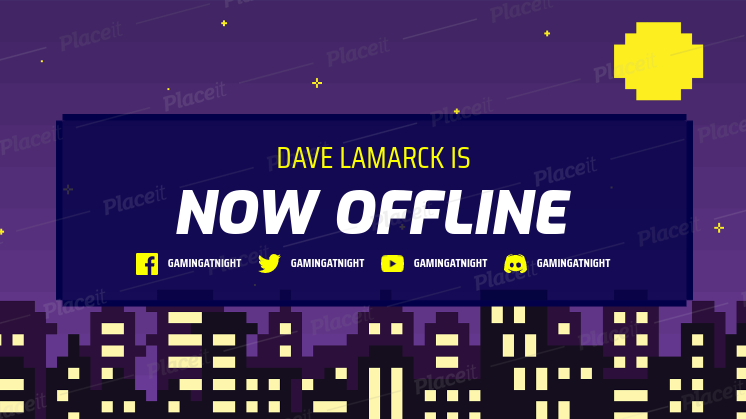 FREE offline screen template for Twitch (theme: offline banner template).