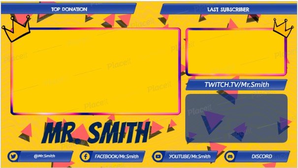 FREE overlay maker template for Twitch theme Gaming Livecams
