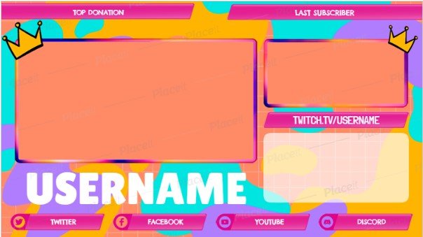 FREE overlay maker template for Twitch theme Gaming Stream Online