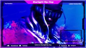 FREE overlay maker template for Twitch theme Hip Hop Channel