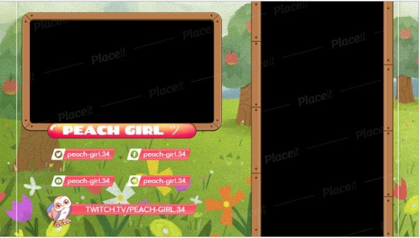 FREE overlay maker template for Twitch theme Illustrated Garden