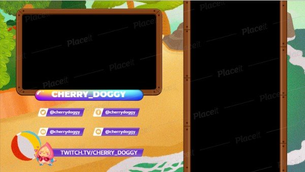 FREE overlay maker template for Twitch theme Landscape Gaming