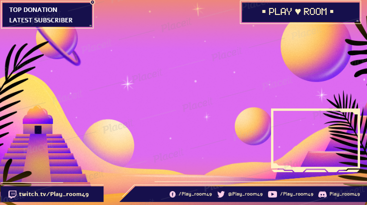 FREE overlay maker template for Twitch theme Landscape Style