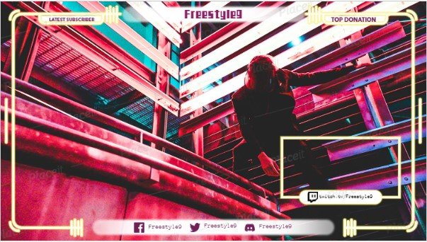 FREE overlay maker template for Twitch theme Live Feeds