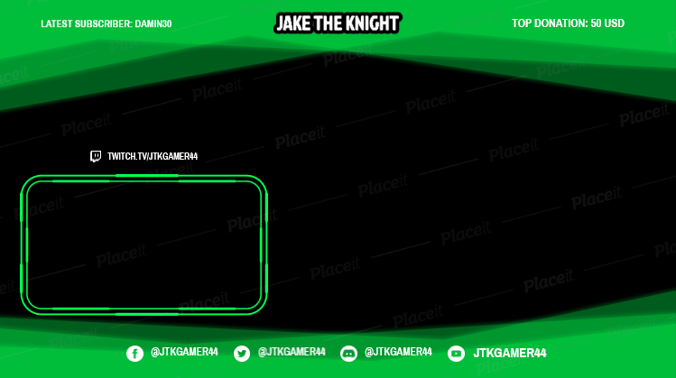 FREE overlay maker template for Twitch theme Live gaming Donation