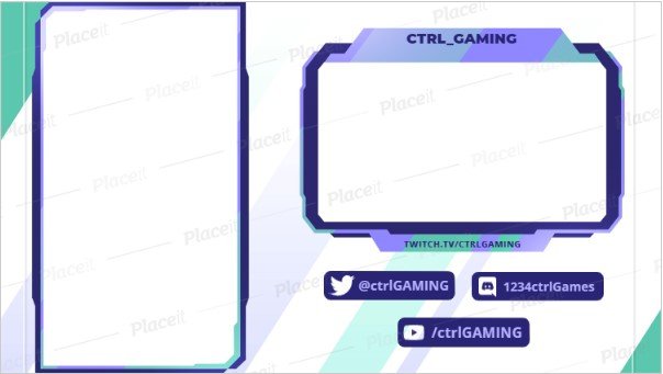 FREE overlay maker template for Twitch theme Minimal Games Layout