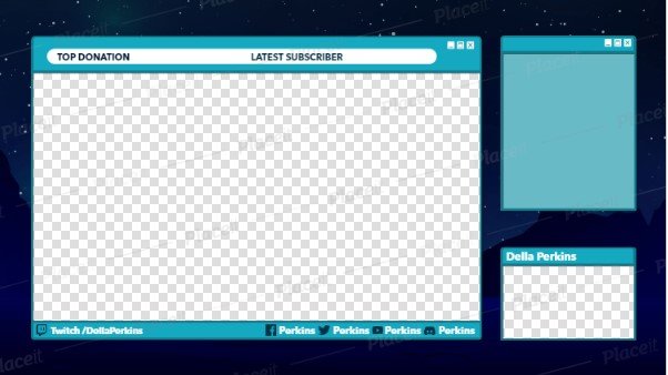 Placeit - Laser-Themed Twitch Overlay Template for a Just Chatting