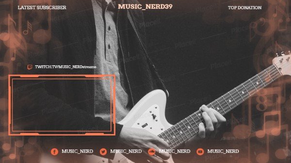 FREE overlay maker template for Twitch theme Music