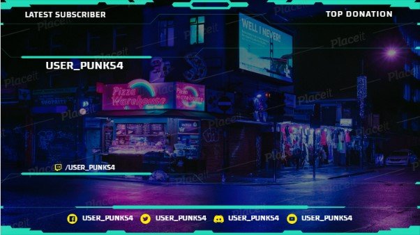 FREE overlay maker template for Twitch theme Overlay Creator Cyberpunk