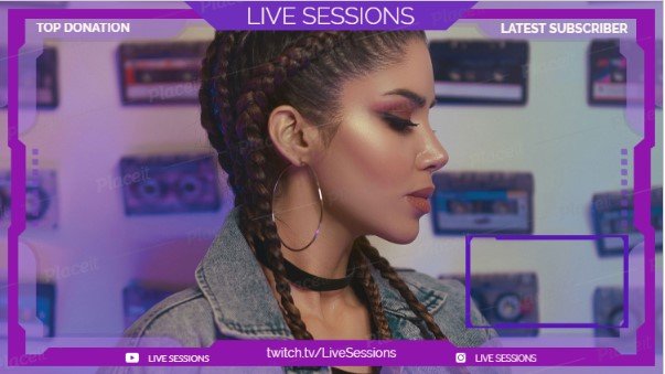 FREE overlay maker template for Twitch theme Pop Singer