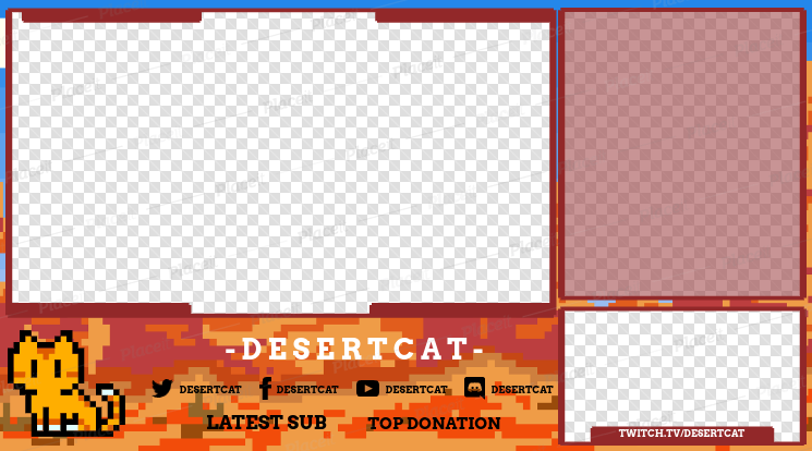 FREE overlay maker template for Twitch theme Retro 8bit Style