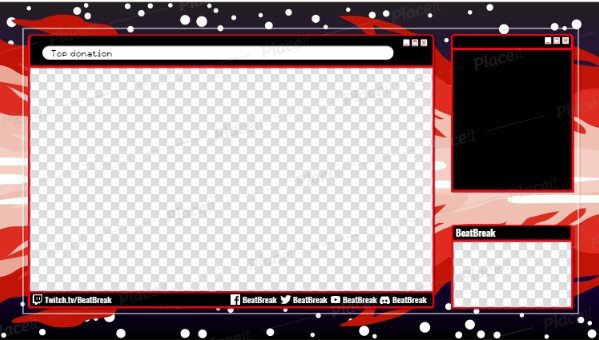 FREE overlay maker template for Twitch theme Space Background