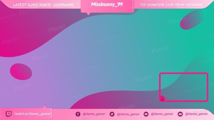 FREE overlay maker template for Twitch theme Stereo Game