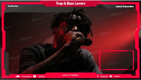 FREE overlay maker template for Twitch theme Trap Bass